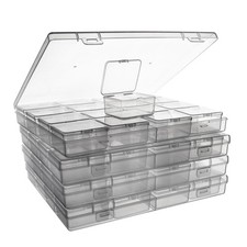 ZIIYAN Bead Storage Containers - 64 Clear Plastic Bead Organizer Boxes with H...