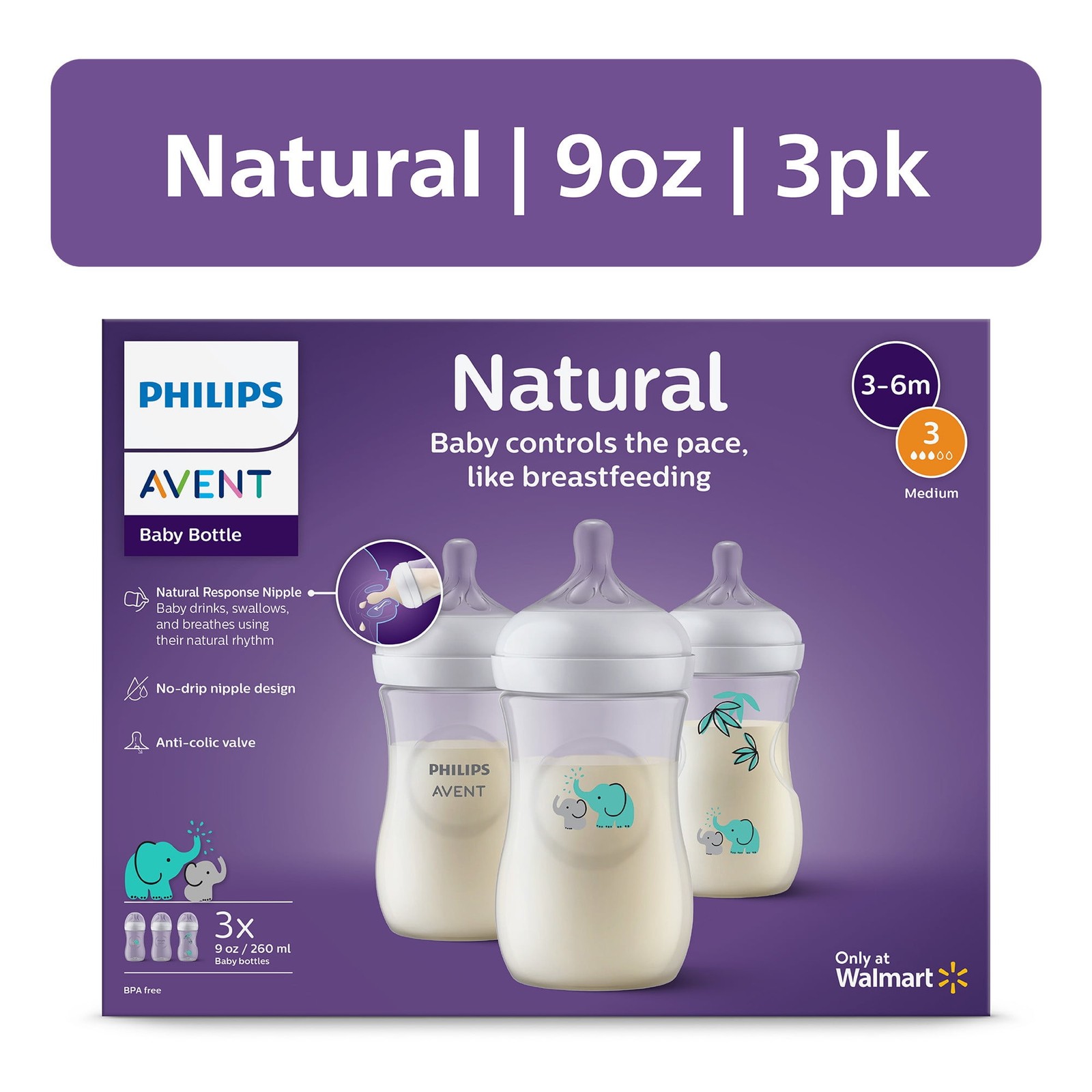 Philips Avent Natural Baby Bottle with Natural Response Nipp