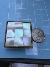 VTG Genuine Mother of Pearl  powder compact Sold As Is  1.75”