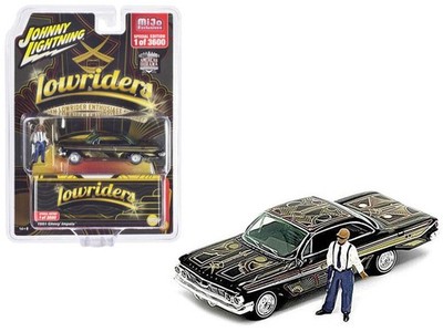 1961 Chevrolet Impala Lowrider schwarze Grafik und Druckgussfiguren limitierte Auflage
