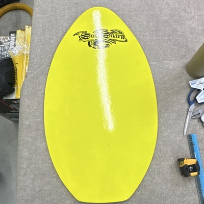 Surf Shark Bright Yellow Skim Board with Sporty Design for Beach