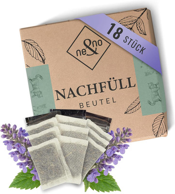 ne&no  18x NACHFÜLL KATZENMINZE Beutel für Katzenspielzeug - 100% natürlich in