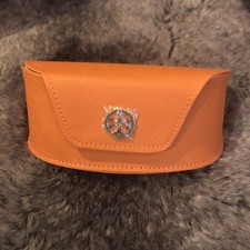Tory Burch Logo Oversize Large Orange Magnetic Leather sunglasses/eye CASE ONLY