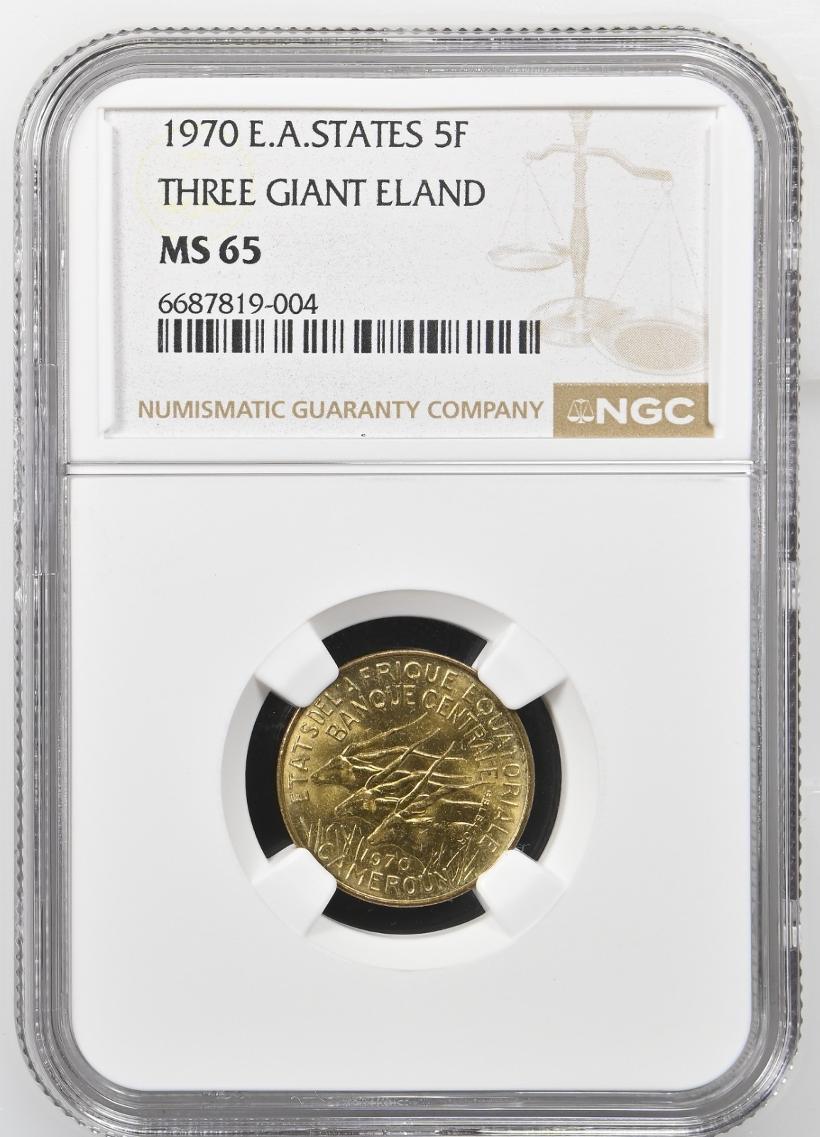Equatorial African States (Cameroun) 5 Francs 1970 NGC MS 65