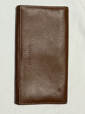 Longchamp Women's Wallet Continental Le Foulonn Brown Pebbled Leather Bi-Fold