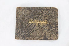 Vintage 1920s Autograph Book Genuine Leather Signed Friendship Album USA Unique