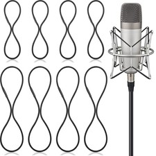 Shappy 8 Pieces Black Universal Elastic Bands Replacement Microphone