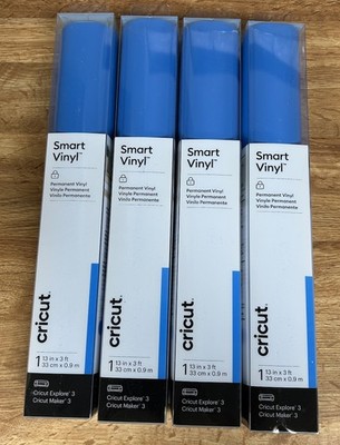 4 Cricut Smart Vinyl Permanent Rolls Ocean Matte 13in x 3ft Explore Maker 3 Lot