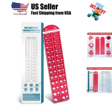 28 Nut and Bolt Thread Checker with 14 Metric and 14 Standard Sizes, 6601 Alu...