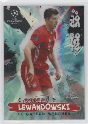 2020 Chrome UEFA Champions League Aqua Refractor 91/199 Robert Lewandowski 7y2