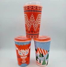 WHATABURGER 75th Anniversary Limited Edition 32 oz Christmas Cups Set of 3 NEW