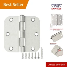 Stylish 30 Pack Satin Nickel Hinges 3.5" with 6 Holes - Easy Install Hardware