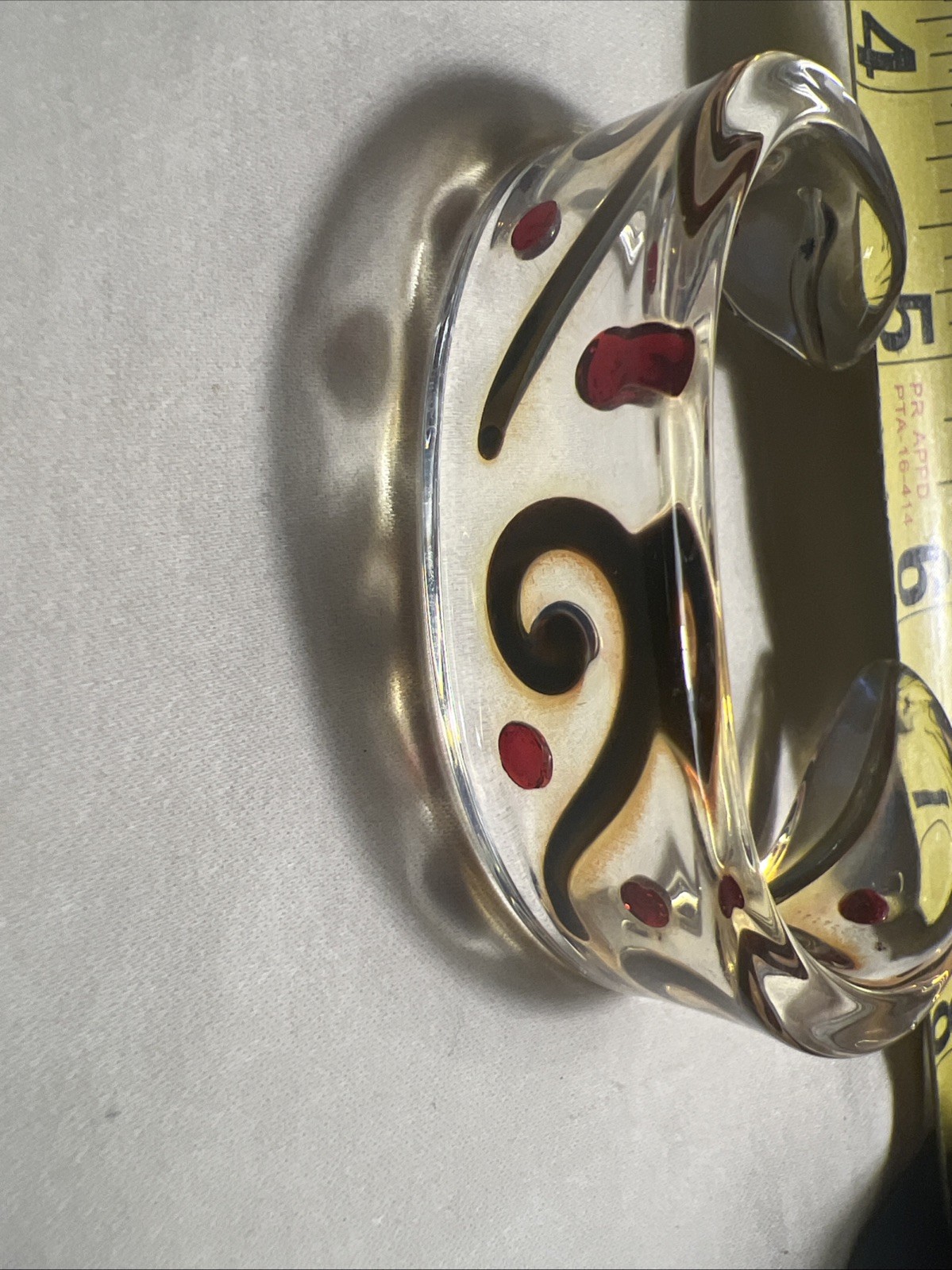 Multi colored Blown Glass Cuff Bangle Bracelet - image 5