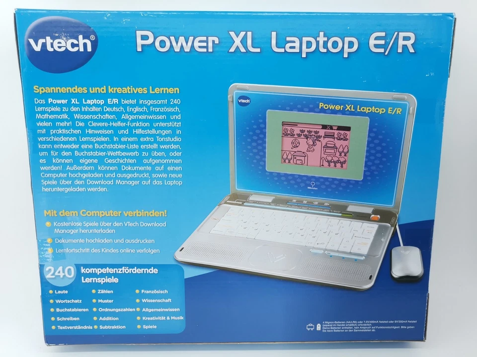 VTech Power XL Laptop E/R Lernspielzeug Laptop Kinder Grau 80-117904 B-Ware - Bild 2 von 4