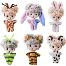Animal Pattern Clothes Mini Doll Cute Toy Figurine  for Kids Girls