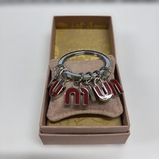 Miu Miu Silver and Red Keychain Charm