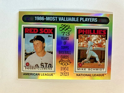 2024 Topps Heritage Chrome MVP 196/225 Mike Schmidt/ Roger Clemens #197