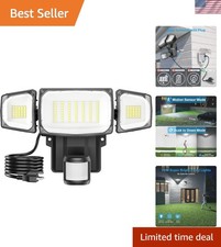 70W Motion Sensor Outdoor Light Plug in, Motion Flood Light Dusk to Dawn, 700...