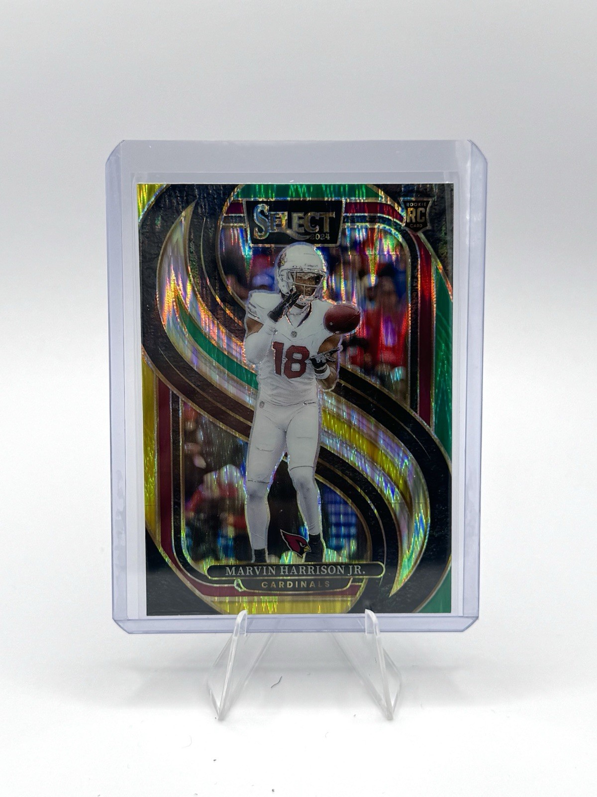 2024 Select Marvin Harrison Jr. Premier RC Green and Yellow Prizm Shock #115