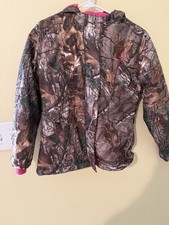 Girl  s Carhartt RealTree Camo Canvas Jacket Pink Sherpa Size Youth M