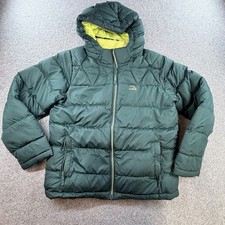 LL Bean Kids Bean's Down Jacket Pinewood Green 14-16 Hooded Mid Fill Weight
