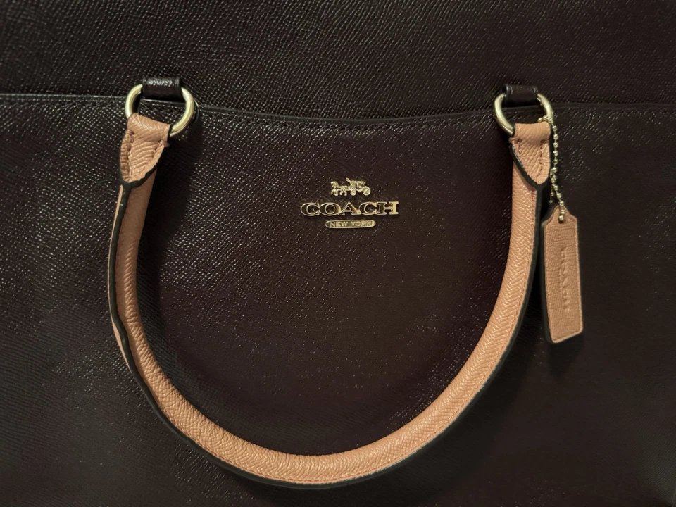 COACH Metropolitan 棕色和粉红色超薄公文包 手提包 便携式电脑包 — 第 2/4 张图片