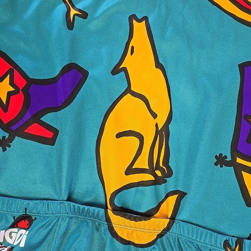 VTG 90s Sugoi Cycling Jersey Southwest Print Coyote Cactus Rattlesnake Mens XL - Picture 13 of 20