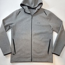 Oakley Tech Knit Full Zip Fleece Hoodie Sweatshirt Gray Men  s Large Athleisure