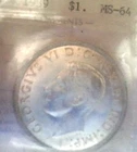 Canada 1939 Silver Dollar Coin King George VI ICCS (HD-117) MS 64