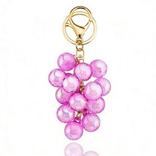 Grape Keychain Bag Charm Purse Charms Car Key Ring Backpack Accessory Kawaii ...