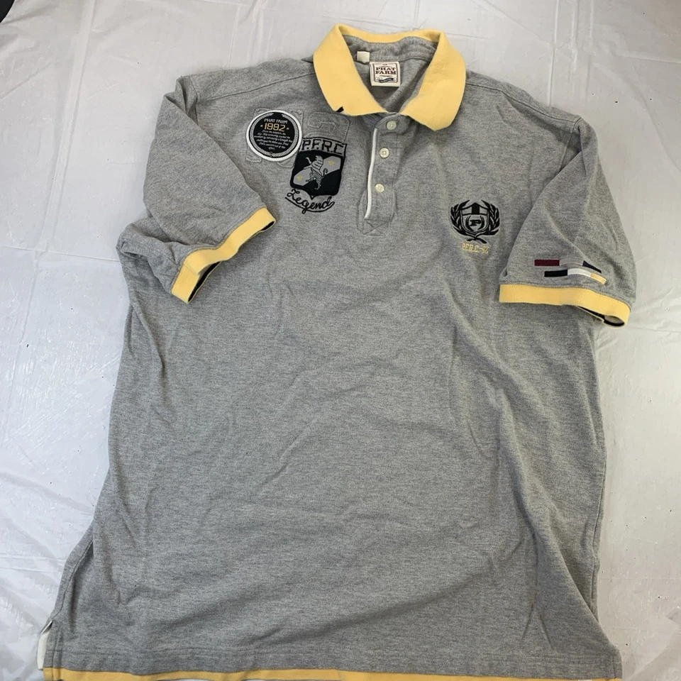 Camisa de Colección Phat Farm Para Hombres XL Polo Manga Corta Hip Hop Bordada Y2K Preppy Foto 2 de 4