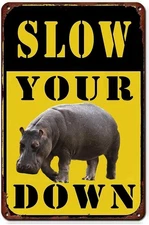 Slow down Vintage Metal Tin Sign for Farmhouse Rustic Yard Outdoor Outside Porch