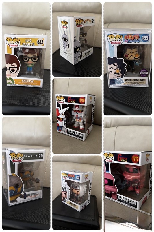 Funko Pop! Collection Lot – Naruto, Futurama, Halo, Gundam, Big Mouth (7 Pops)