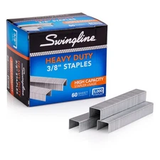 Swingline Heavy Duty Staples: 3/8 inch leg / 5,000 per box (Silver)