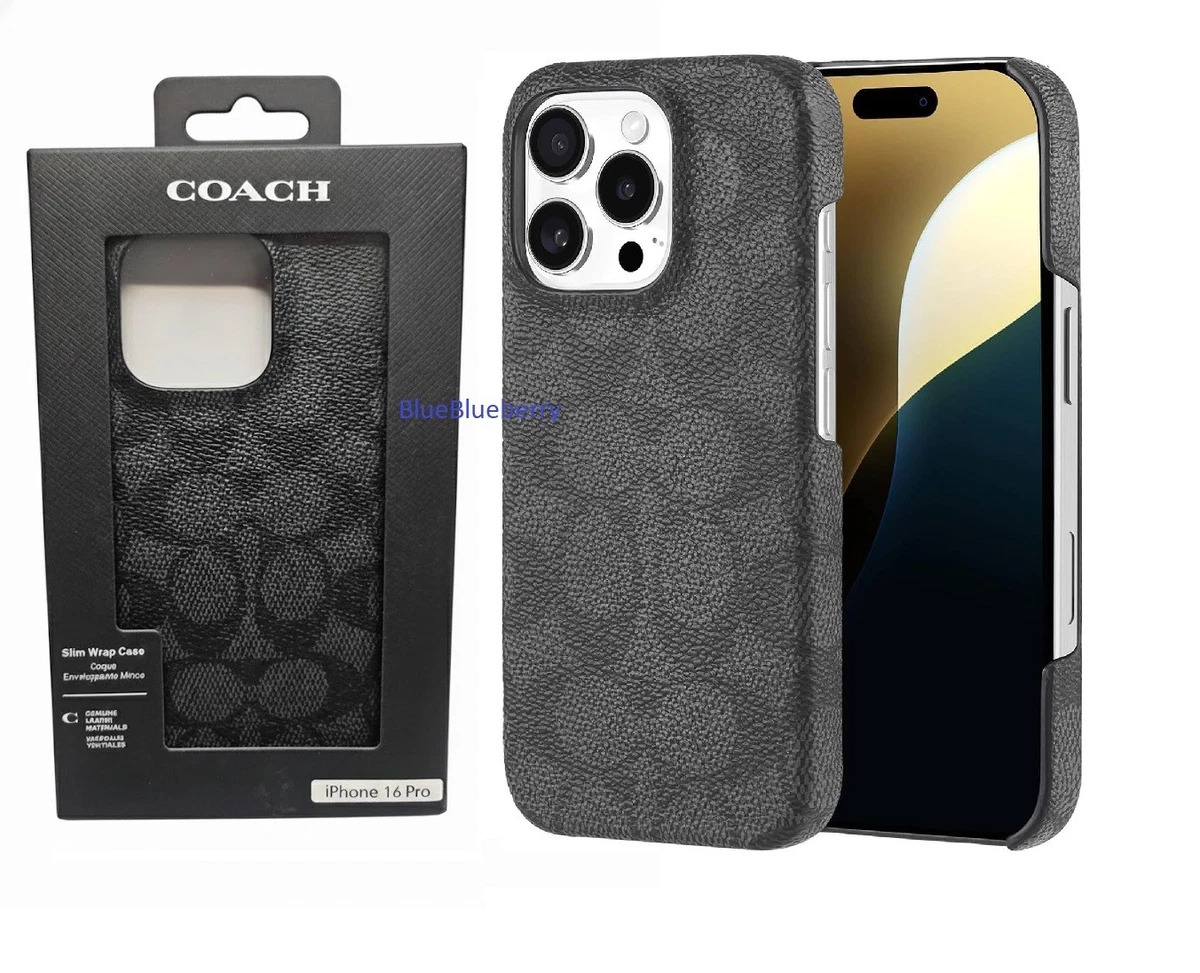 coach iPhoneケース COACH NEW YORK BLACK LEATHER iPhone 17 Pro Case Cover