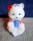 VINTAGE FENTON STARS & STRIPES SITTING BEAR FIGURINE