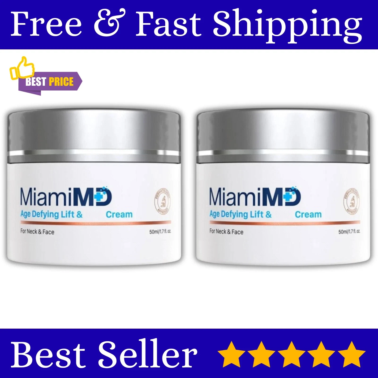 MiamiMD (Miami MD) Age Defying Lift & Firm Cream For Neck And Face - 50ml 2 Pack
Opens in a new wind