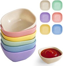6 Pack Small Plastic Bowls 4.5 OZ Unbreakable Wheat Straw Dipping Bowls plastic