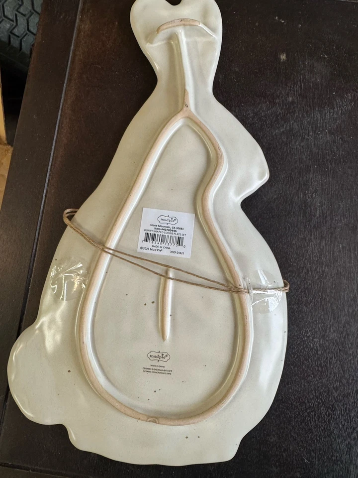 Plato para servir Mudpie, motivo de conejito, aproximadamente 13 de largo X 6-1/2 pulgadas de ancho Foto 3 de 3