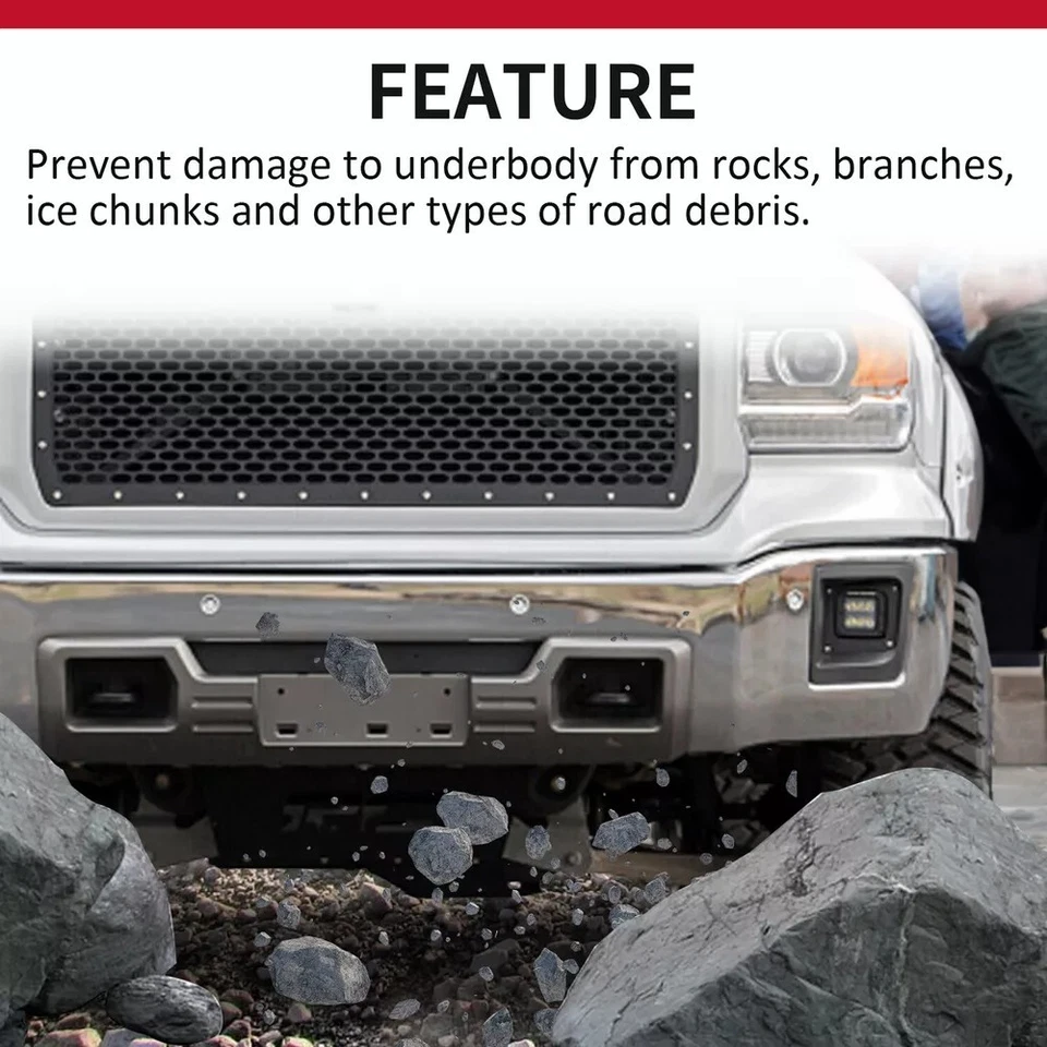 Placa de derrapagem painel válvula parachoque dianteiro inferior para GMC Sierra 1500 2014-2015 - Imagem 3 de 4