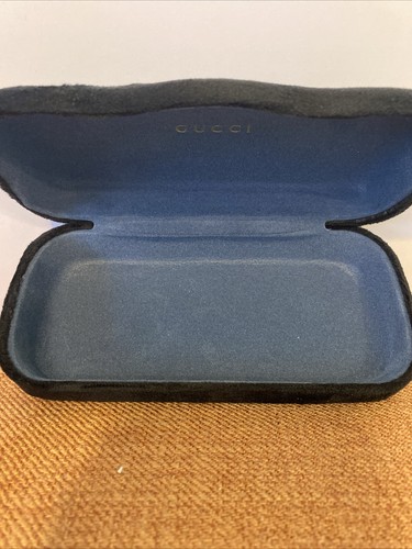 GUCCI Sunglass Hard Shell Case BLACK VELVET Eyeglass Clamshell Cover Glasses - Picture 2 of 9