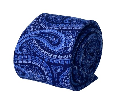 Frederick Thomas Designer - dunkel & hellblaue Paisley Herren 100% Baumwolle Herrenkrawatte