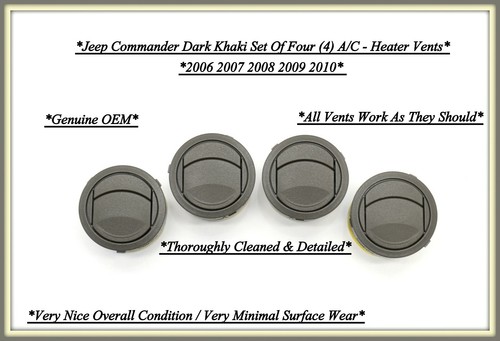 2006-2010 Jeep Commander Dash AC Heater Air Vents Set of Four Khaki 07 08 09
