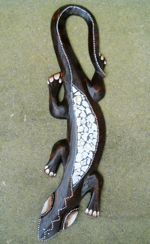 Amazing Coloured Wooden LIZARD 50 cm Wall New Decoration Different Colours - Picture 15 of 16