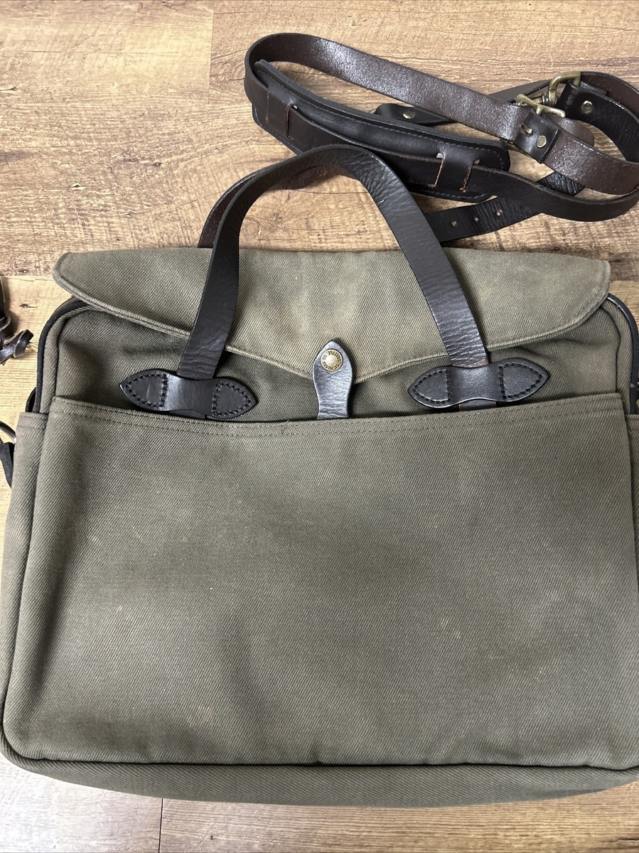 Filson Briefcase, Vintage Mid-1990's, Talon Era, Otter Green, Made