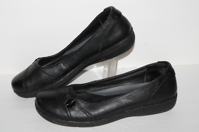 Thom McAn Casual Ballet Flat, Black, Leather, Women's US Size 9.5, EU 41