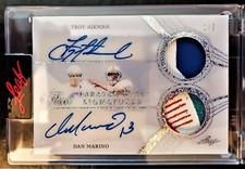 DAN MARINO,TROY AIKMAN-22 Leaf Pearl #1/3 DUAL 3,2 COLOR LOGO/PATCH/JERSEY/AUTO