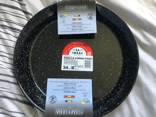 34cm Enamelled Steel Paella Pan Original Spanish Food Cooking Home Kitchen gift - Picture 7 of 15