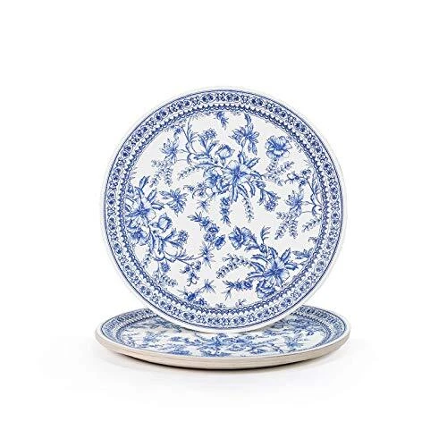 Coterie Blue Floral Paper Plates Set of 10 Large Plates Blue and