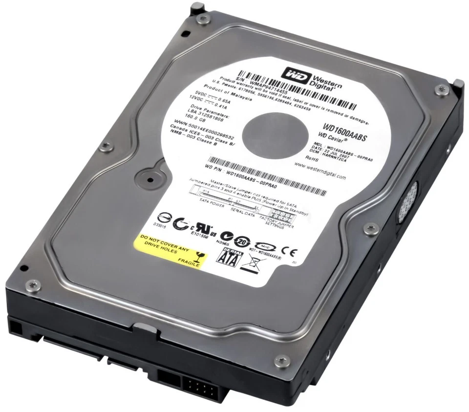 Hard Drive Western Digital Caviar WD1600AABS 160GB 7200RPM 2MB SATA II 3.5'' - Image 3 of 3